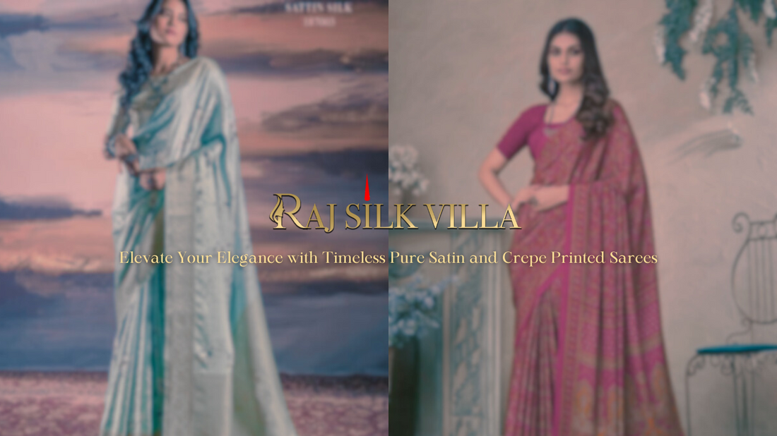 Elevate Your Elegance with Timeless Pure Satin and Crepe Printed Sarees