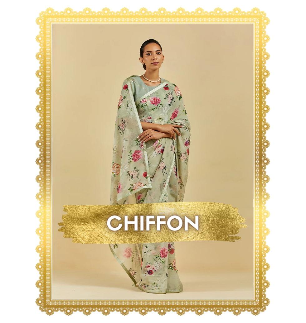 Buy Lightweight Chiffon Sarees Online in India | Shop Elegant Chiffon Sarees Online at Raj Silk Villa