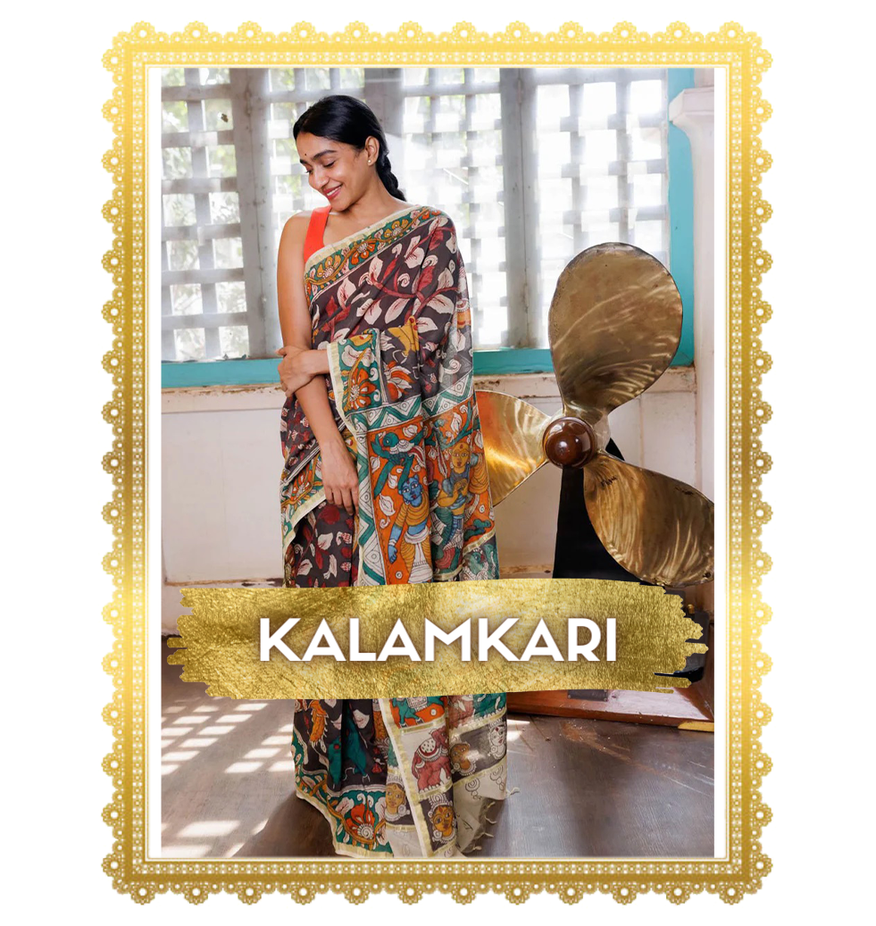 Kalamkari Sarees online in Hubli | India|Kalamkari Sarees|Buy Now