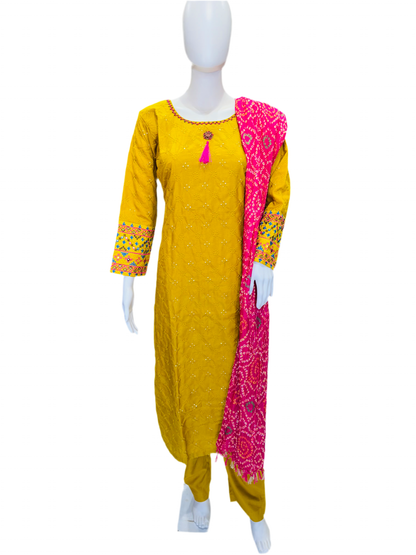 Chanderi Silk | Designer Chudidar Set