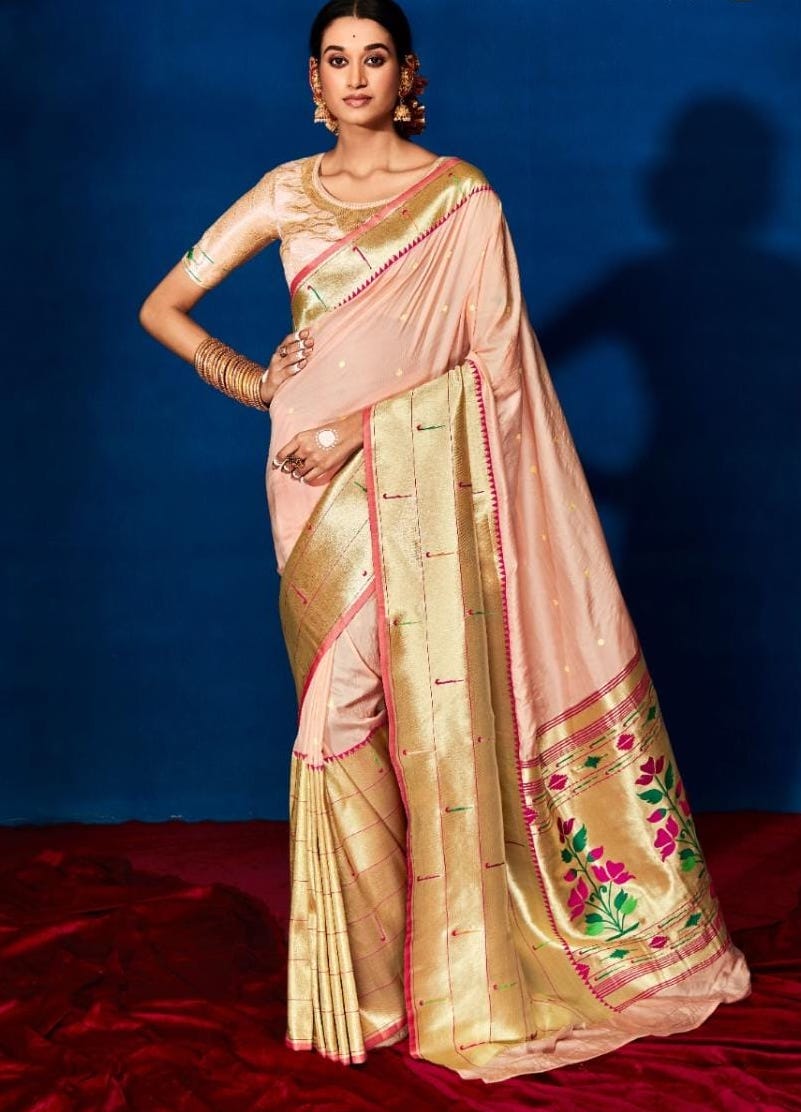 6.3 m (with blouse piece) Paithani Saree Paithani Sarees at Rs 1299 in Surat