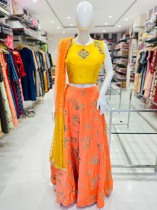 Georgette Designer Work Lehenga