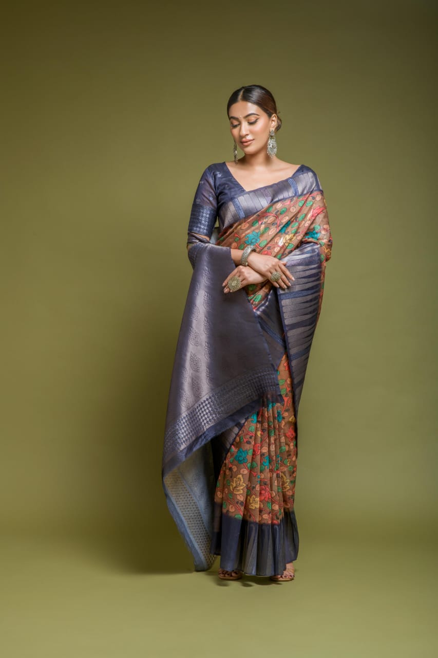Soft Modal Silk W/ Amazing Kalamkari Digital Print
