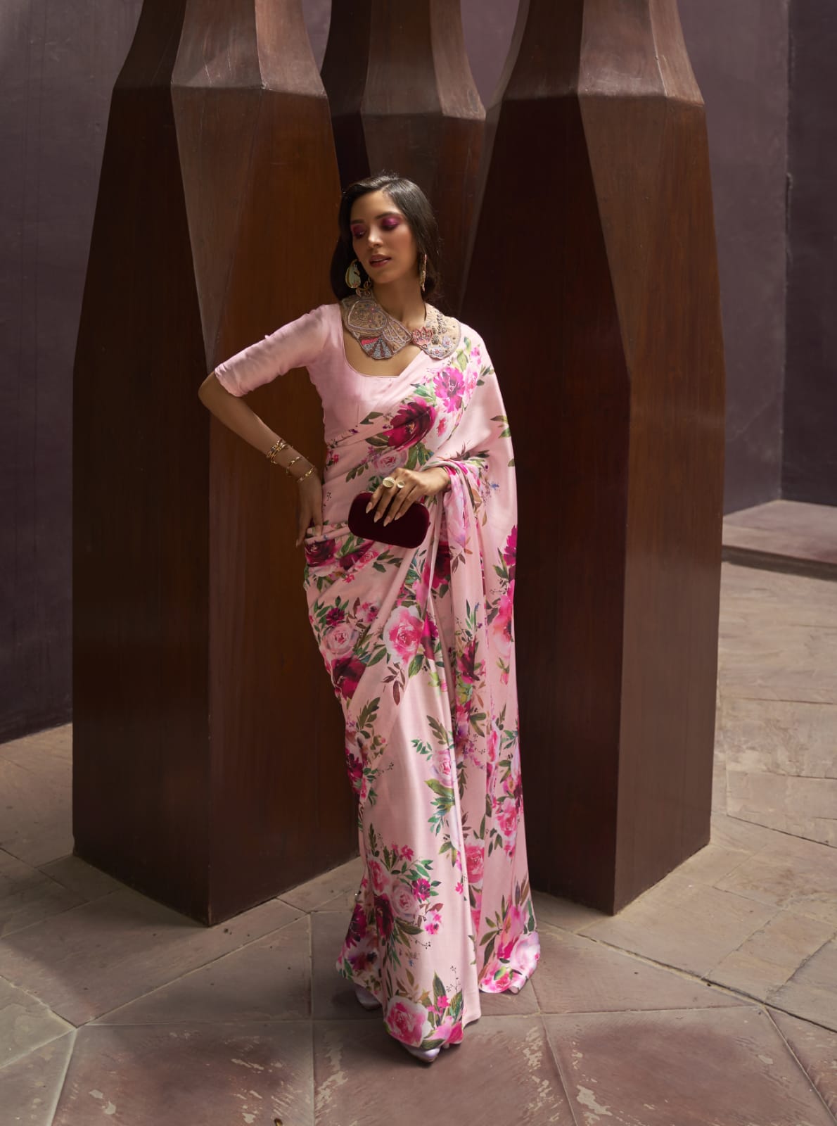 Crepe Saree Online | Crepe Silk Sarees for Wedding - Suvidha Fashion