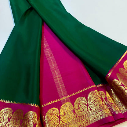 Pure Mysore Silk Saree | 110 grams | KSIC MANGO BORDER