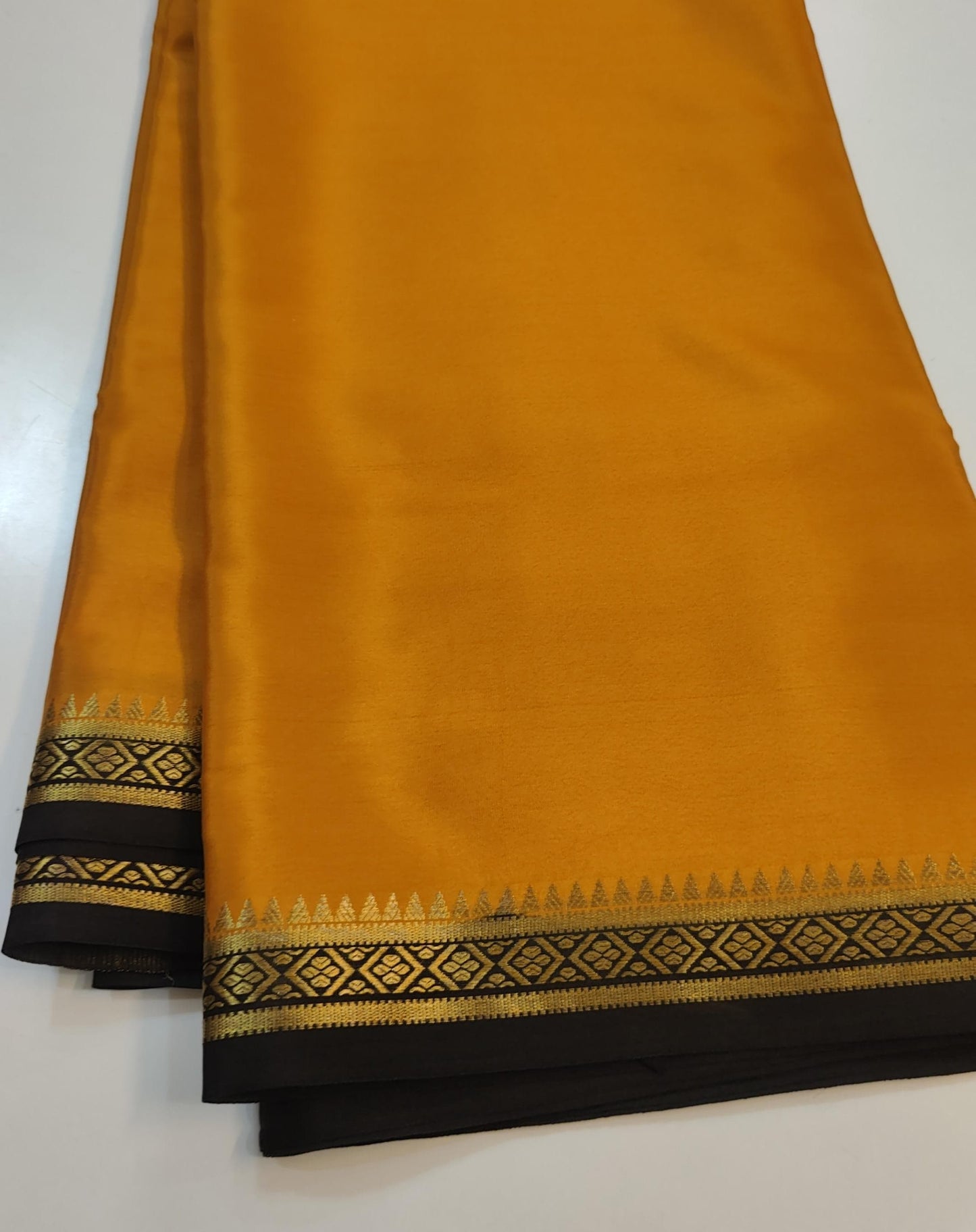 Pure Mysore Silk Saree | 100+ gram KSIC-grade | Contrast Border