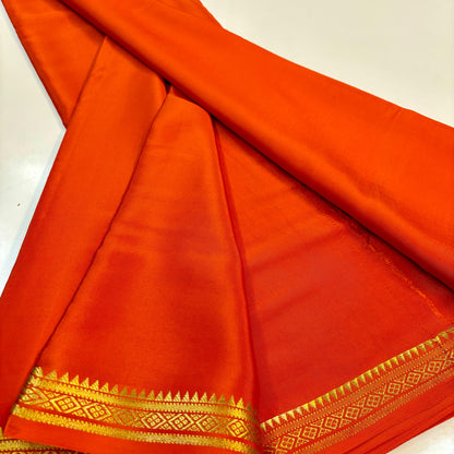 Pure Mysore Silk Saree | Elegant Border | 100+ Gram Thickness