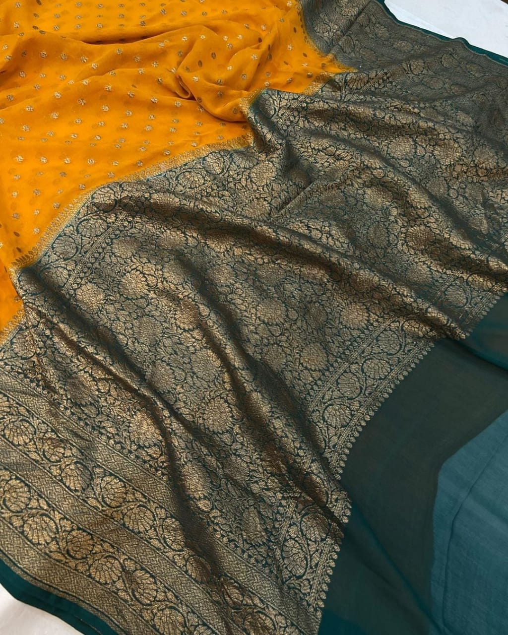 Banarasi Khaddi Chiffon Saree