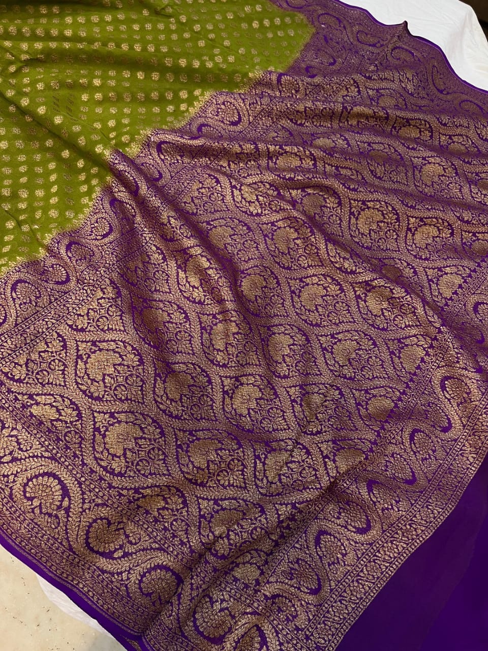 Banarasi Khaddi Chiffon Saree