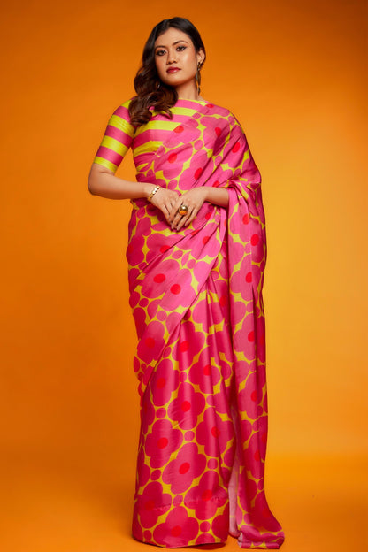 Georgette Chiffon Satin Saree