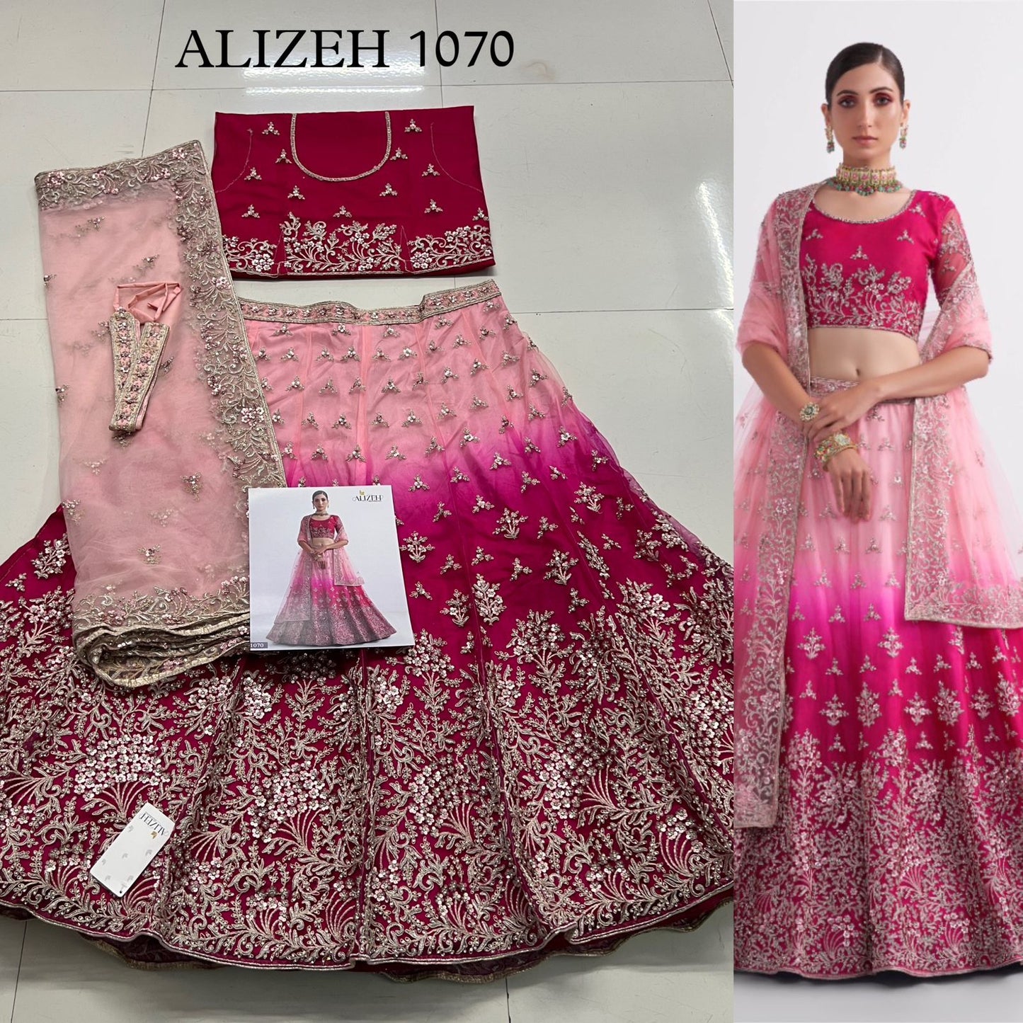 Net Lehenga with Blouse | 44-inch bust