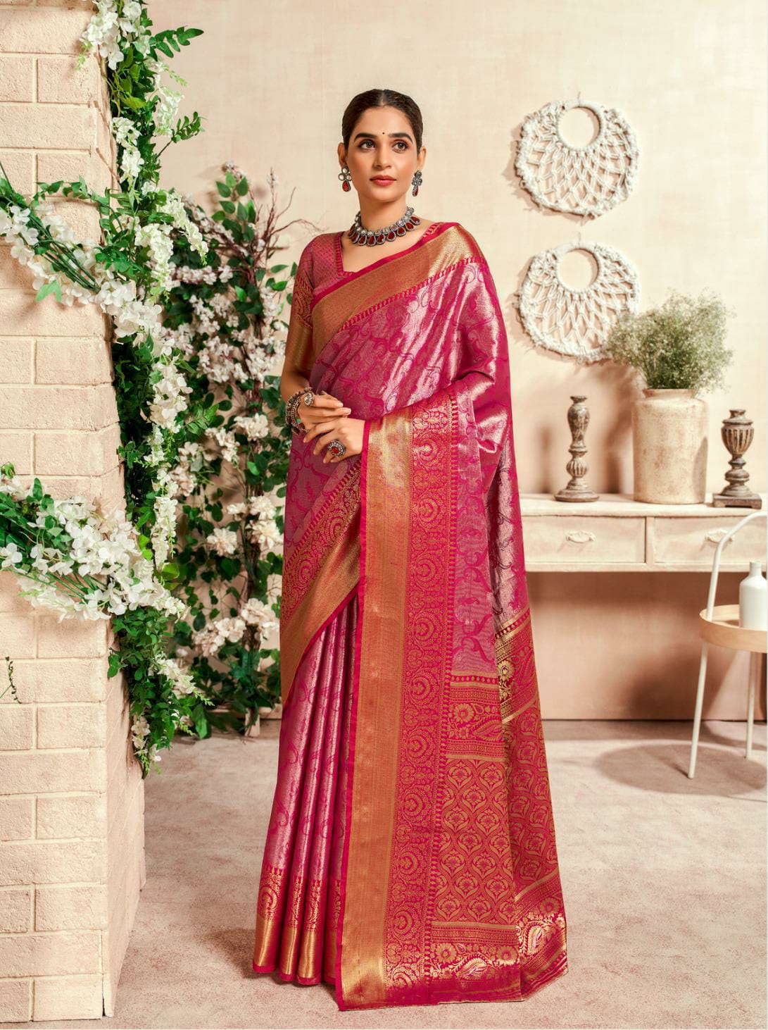 Dharmavaram Semi Silk Saree