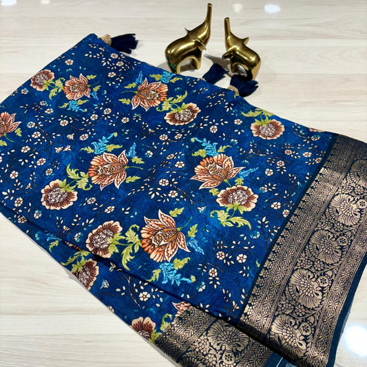 Kalamkari Printed Silk Saree