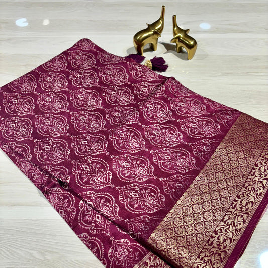 Kalamkari Printed Silk Saree