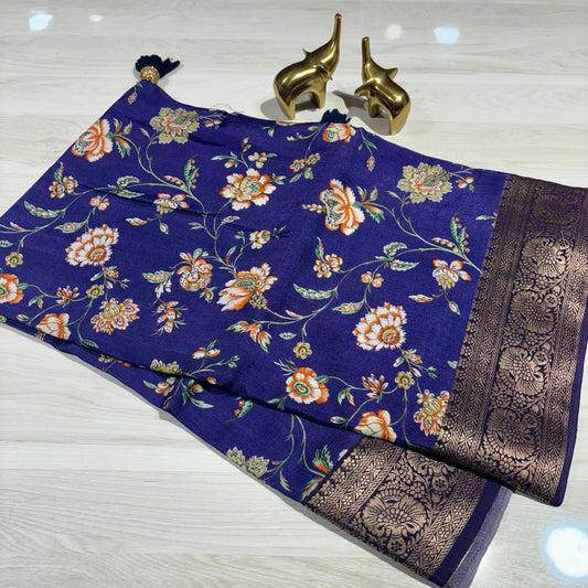 Kalamkari Printed Silk Saree