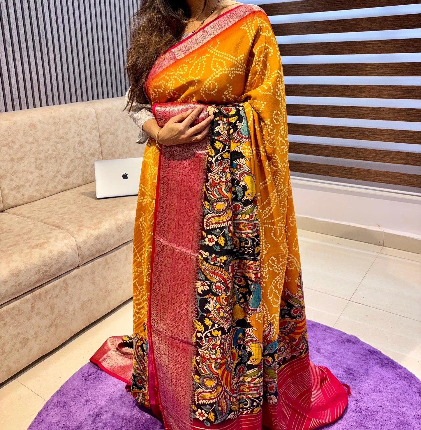 Printed Kalamkari Silk Saree