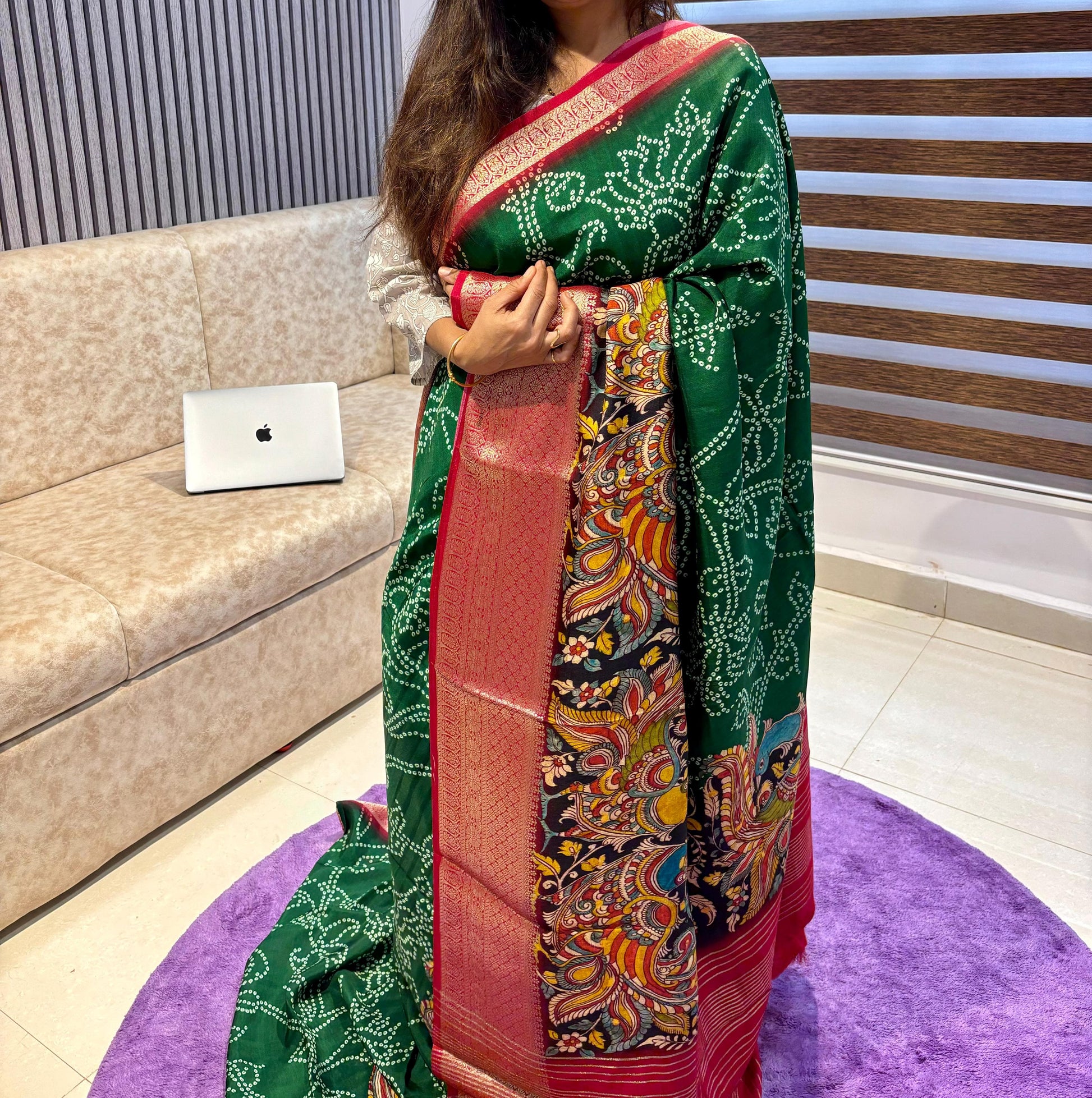 Printed Kalamkari Silk Saree