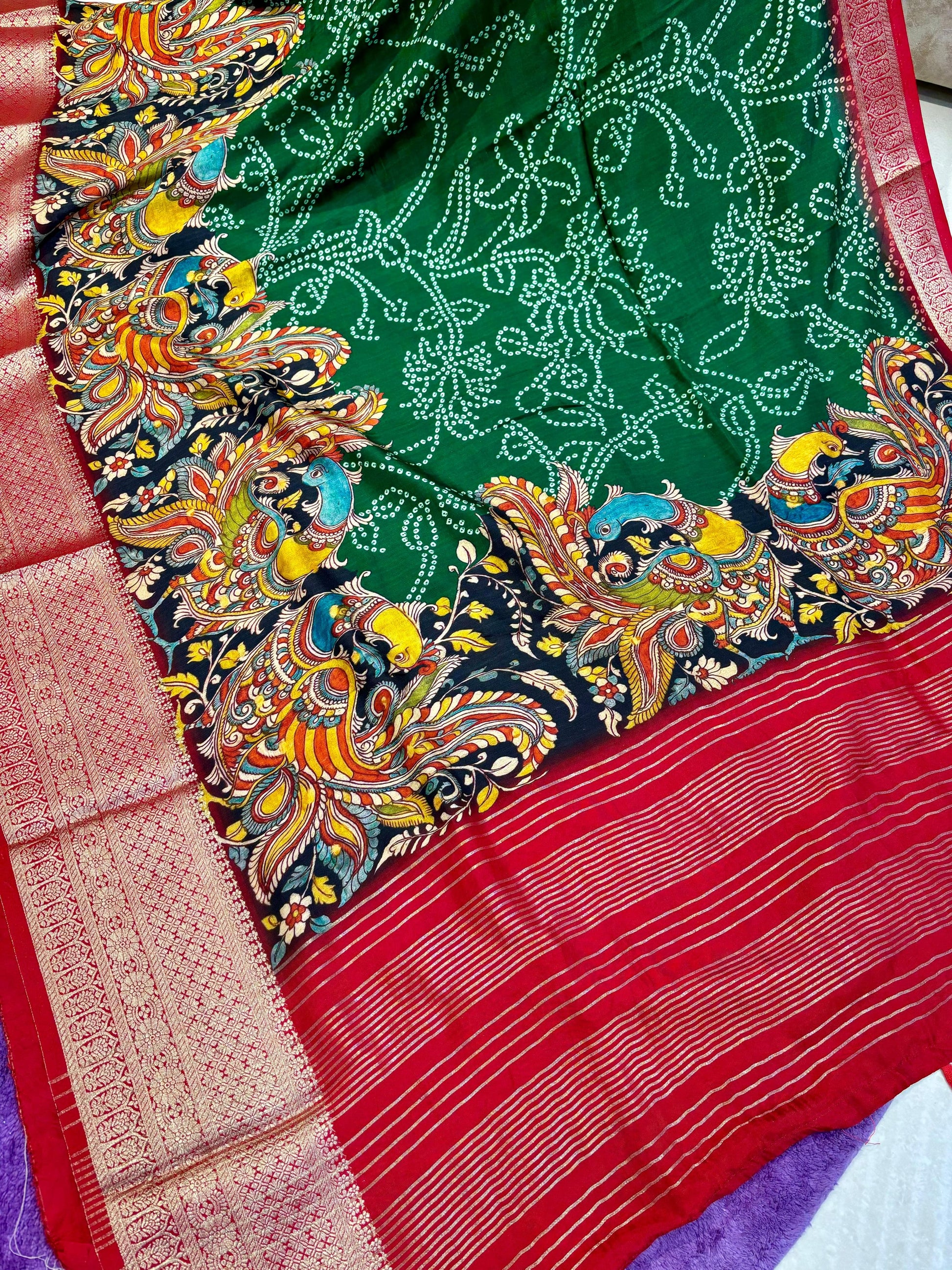 Printed Kalamkari Silk Saree