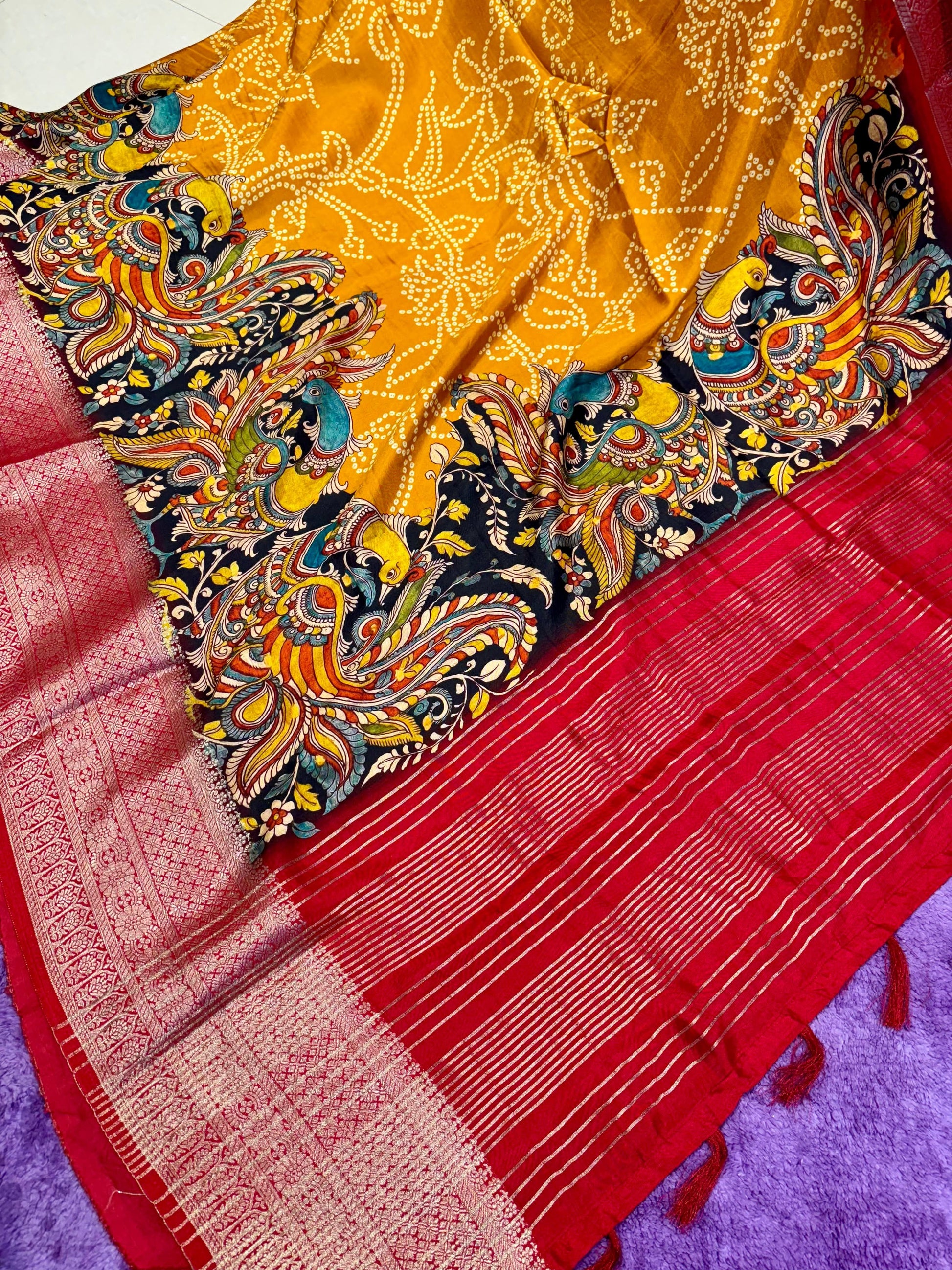 Printed Kalamkari Silk Saree