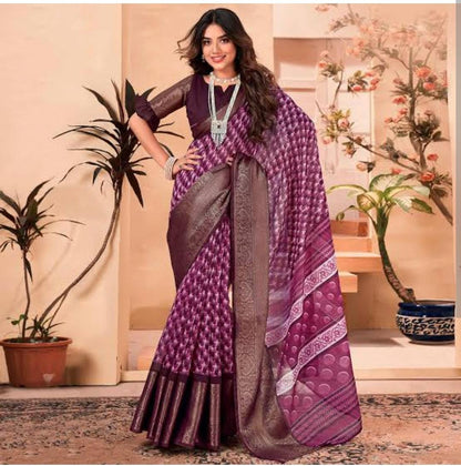 Soft Printed Cotton Saree