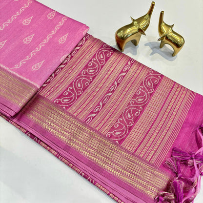 Khadi Ikkat Weaving Butta Saree