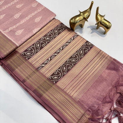 Khadi Ikkat Weaving Butta Saree