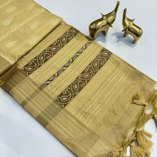 Khadi Ikkat Weaving Butta Saree