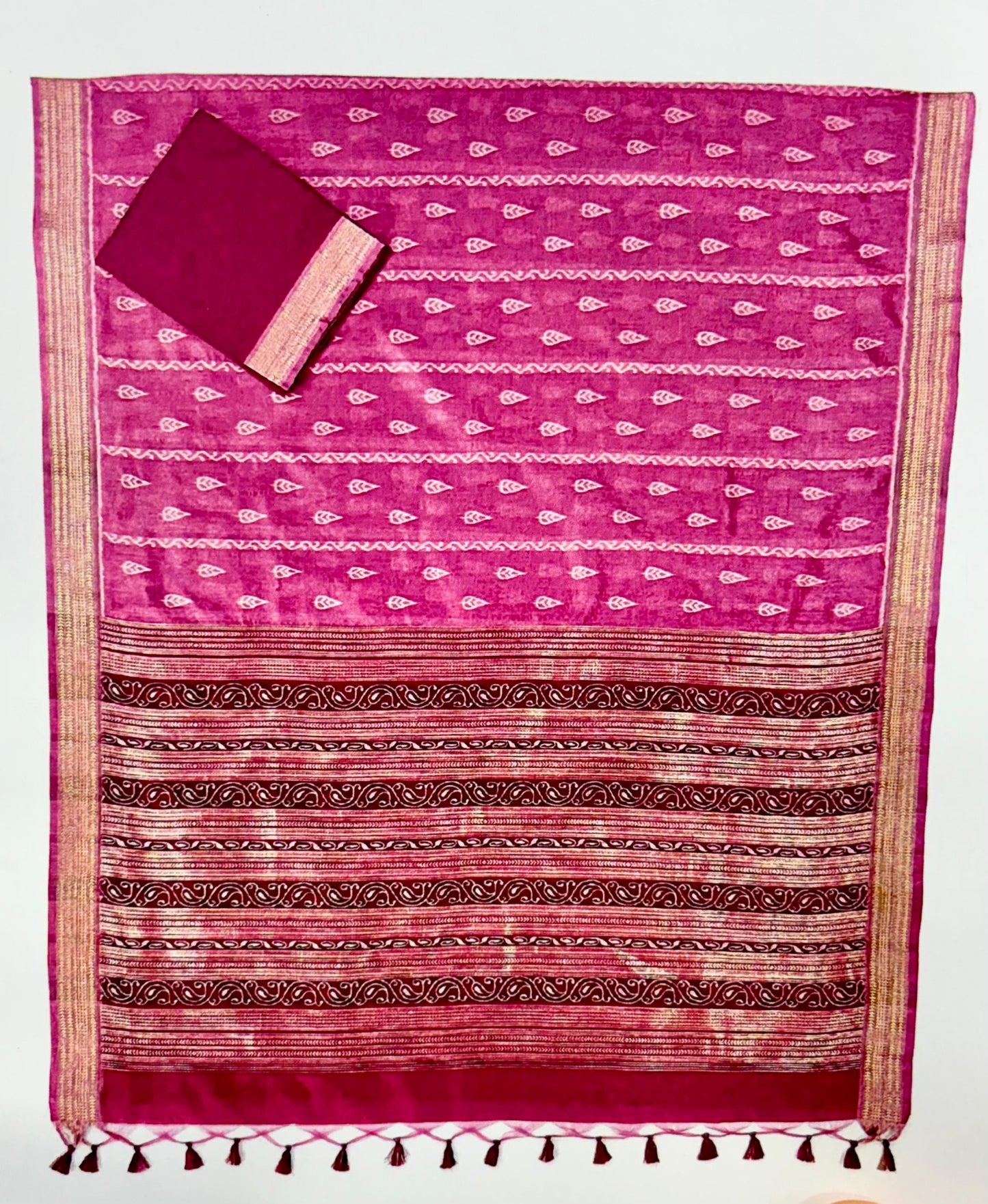 Khadi Ikkat Weaving Butta Saree