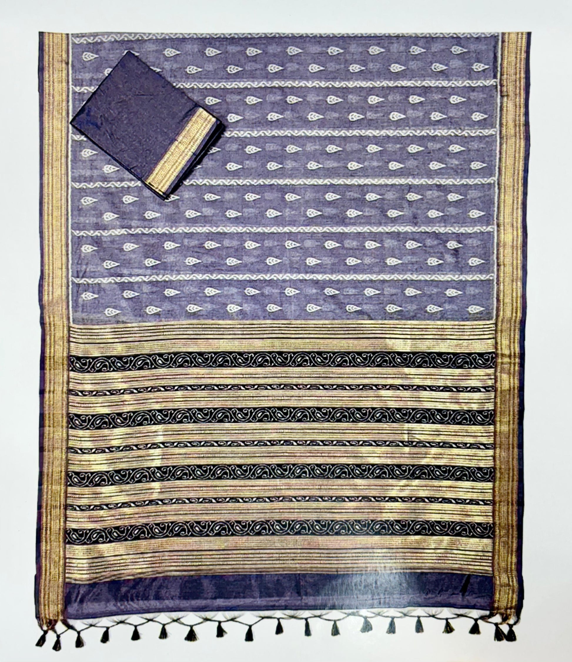 Khadi Ikkat Weaving Butta Saree