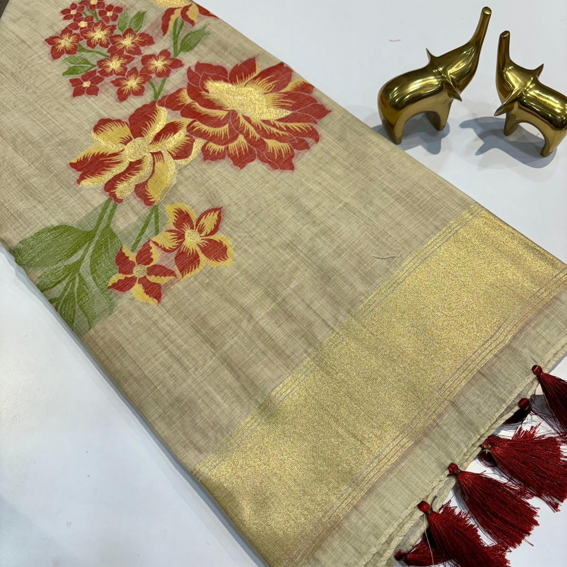 Khadi Linen Silk Saree