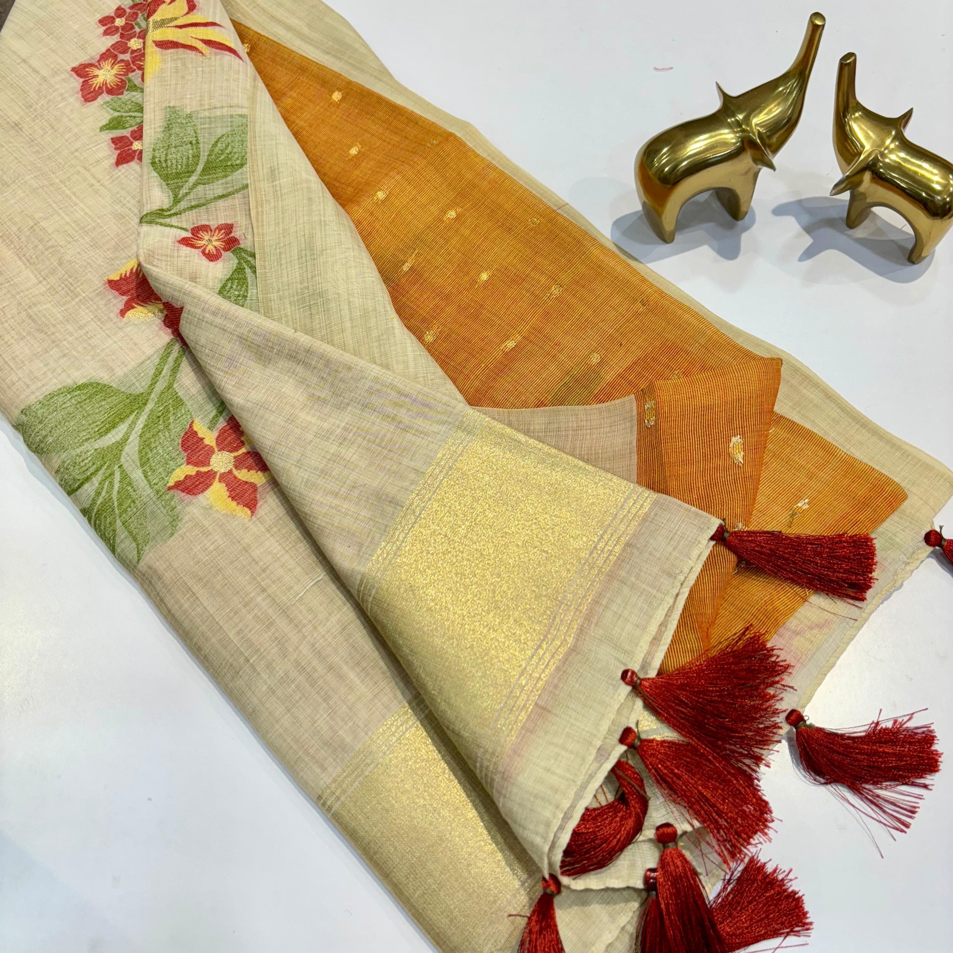 Khadi Linen Silk Saree