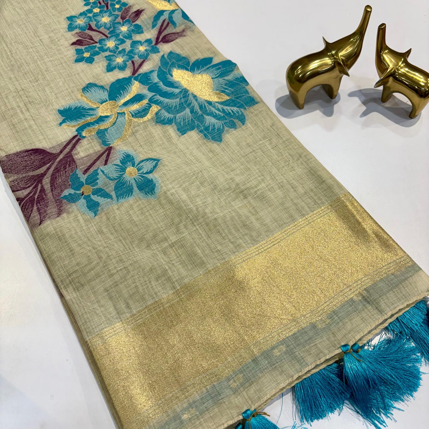 Khadi Linen Silk Saree