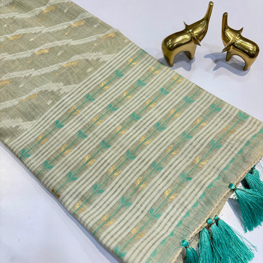 Khadi Linen Silk Saree