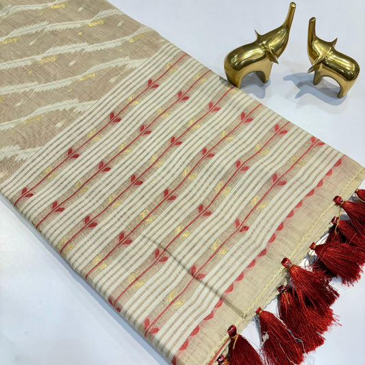 Khadi Linen Silk Saree