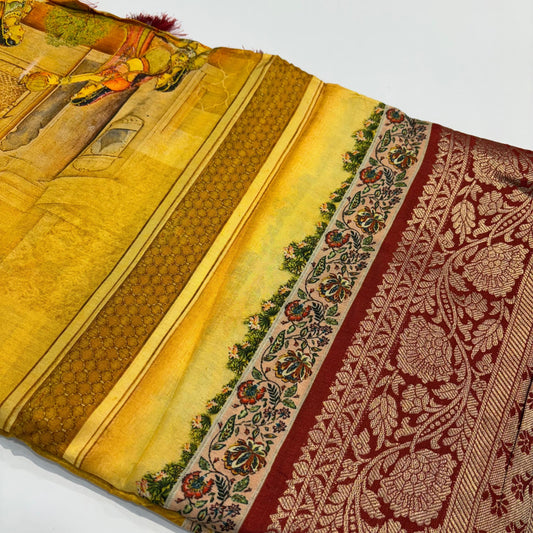 Printed Kalamkari Silk Saree