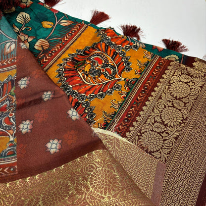 Printed Kalamkari Silk Saree