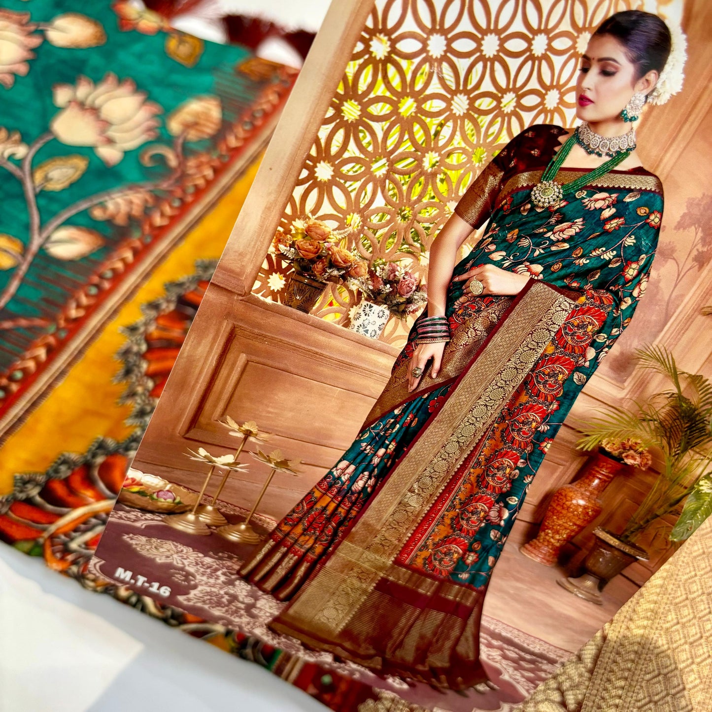 Printed Kalamkari Silk Saree