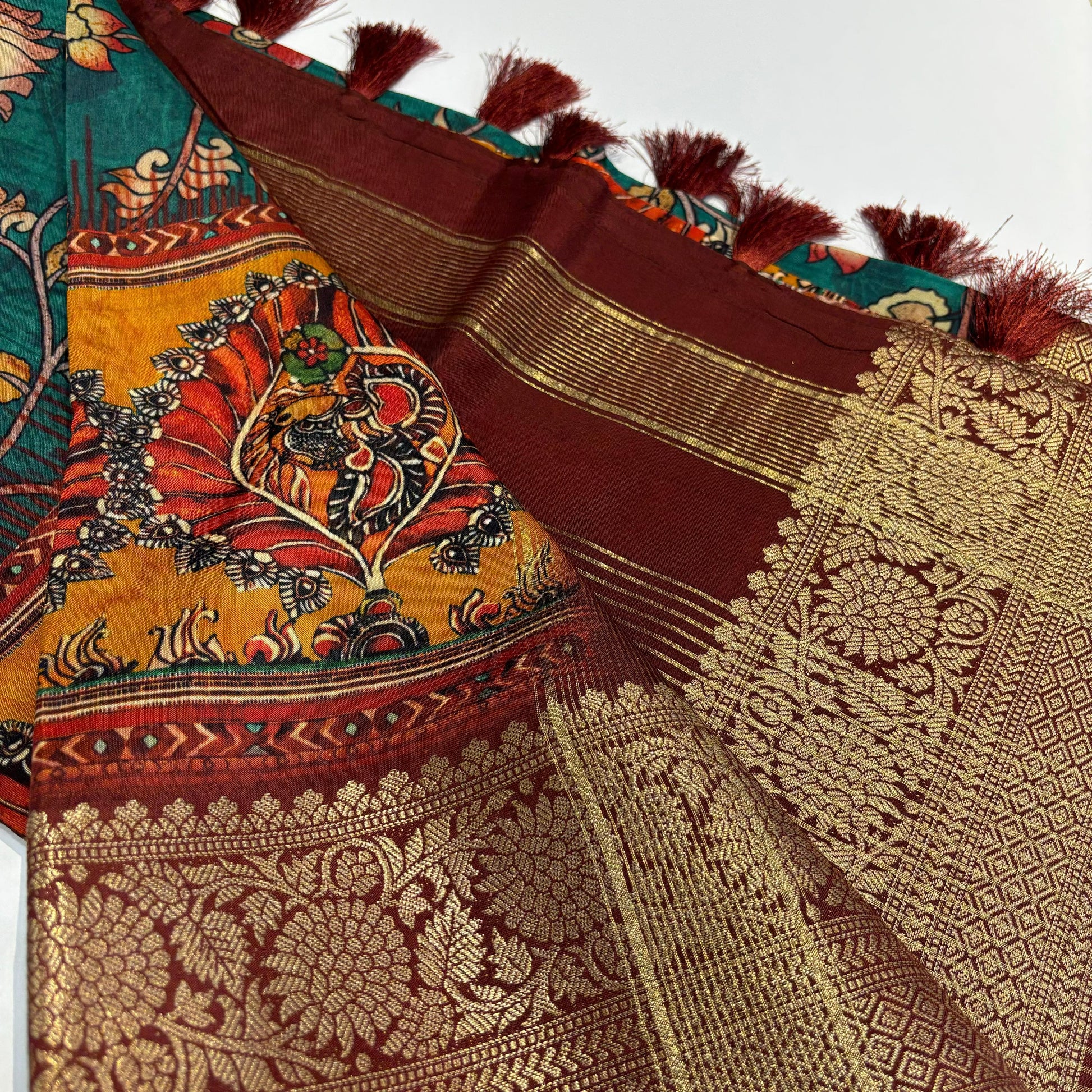 Printed Kalamkari Silk Saree