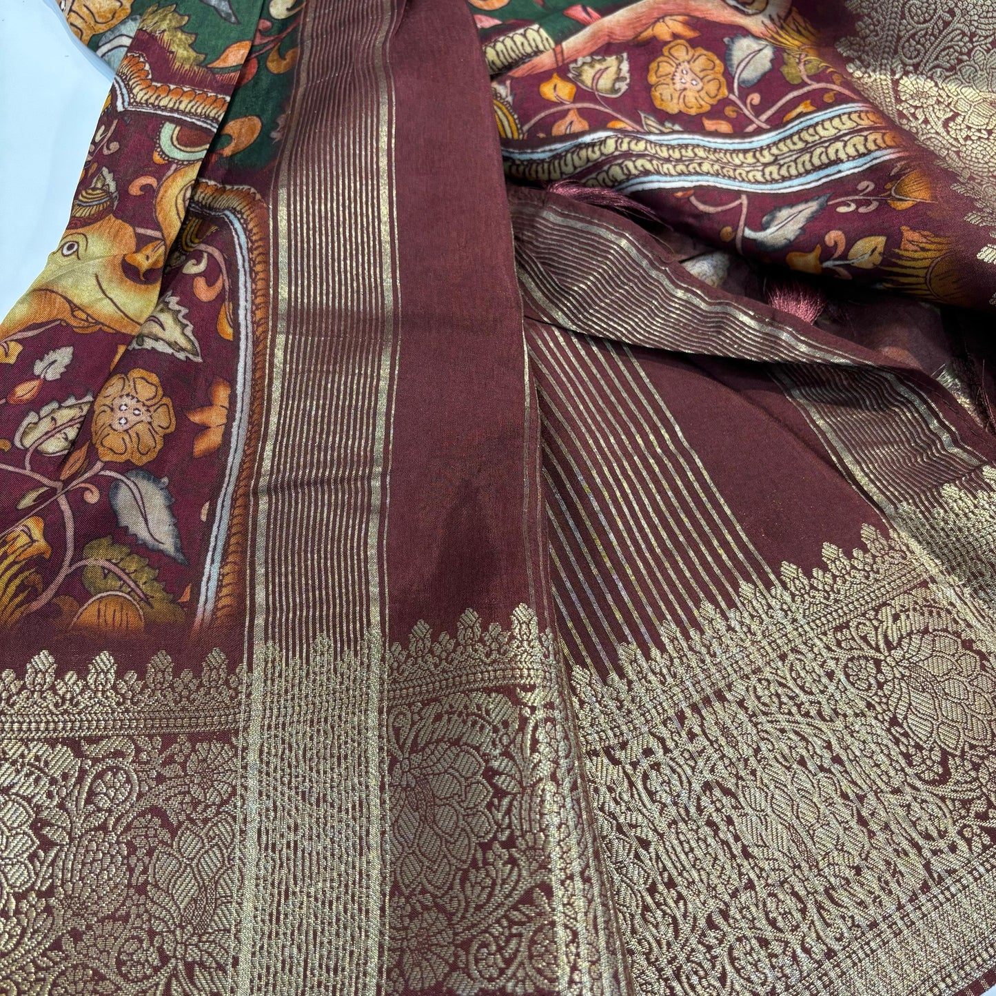 Printed Kalamkari Silk Saree