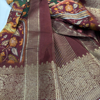 Printed Kalamkari Silk Saree