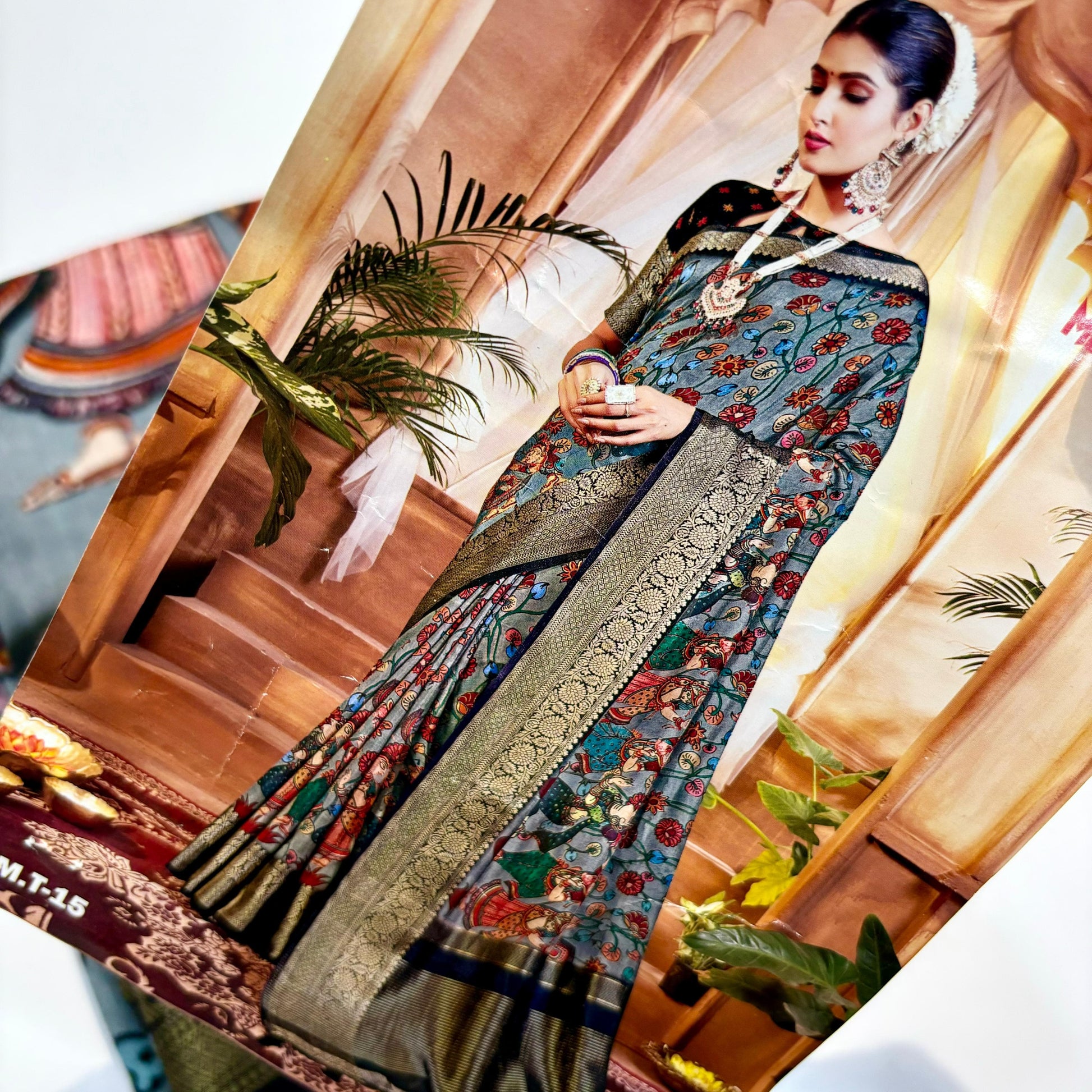 Printed Kalamkari Silk Saree