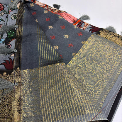 Printed Kalamkari Silk Saree