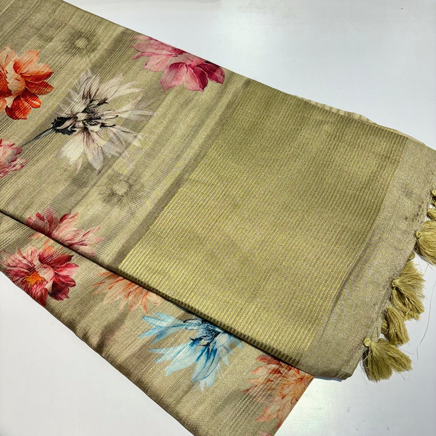 Soft Dhupion Printed Silk Saree