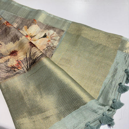 Soft Dhupion Printed Silk Saree