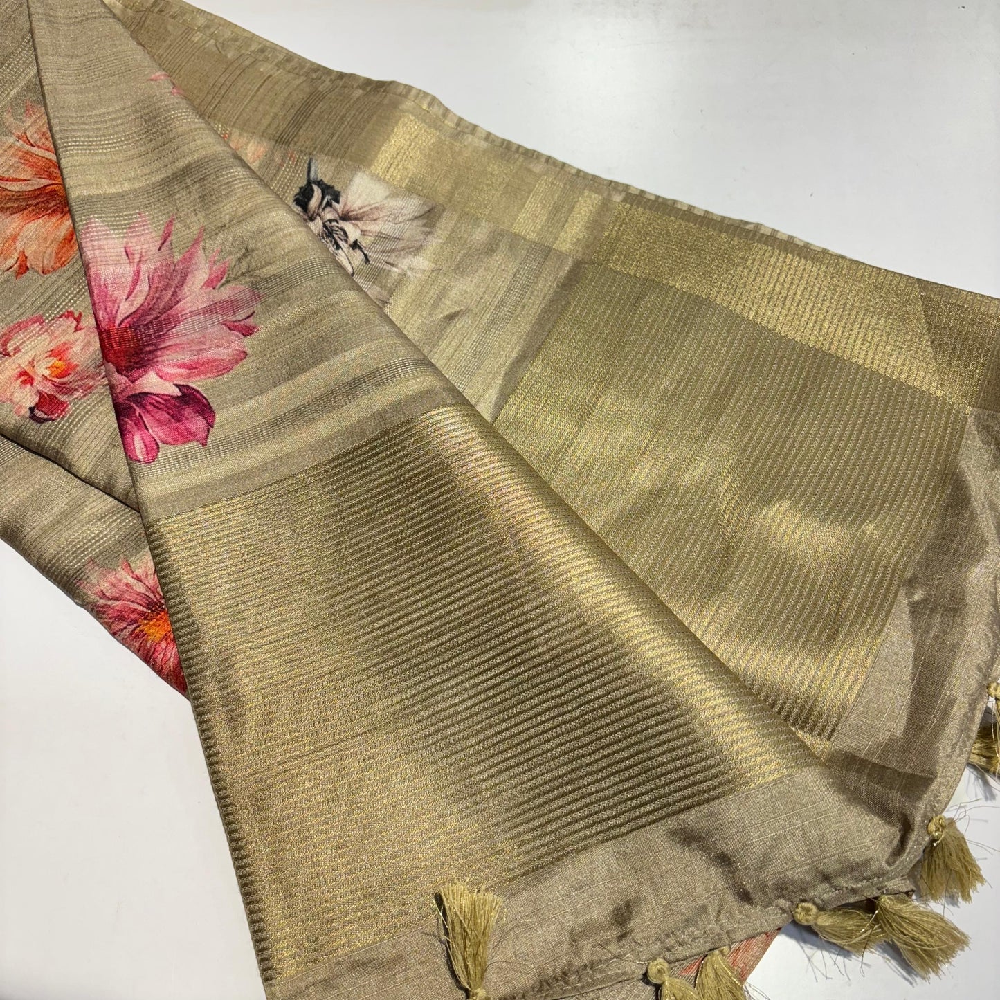 Soft Dhupion Printed Silk Saree