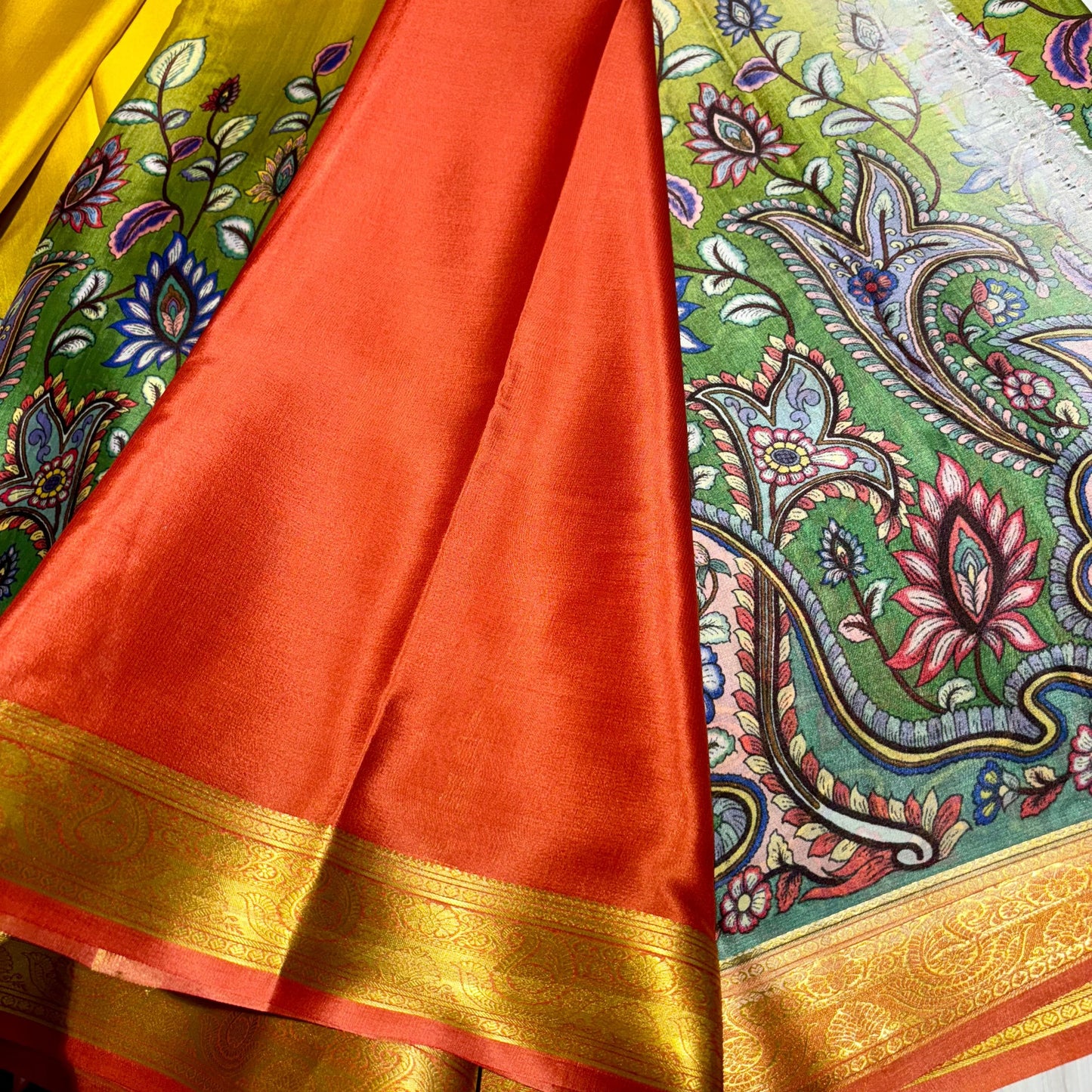 Printed Mysore Silk Saree