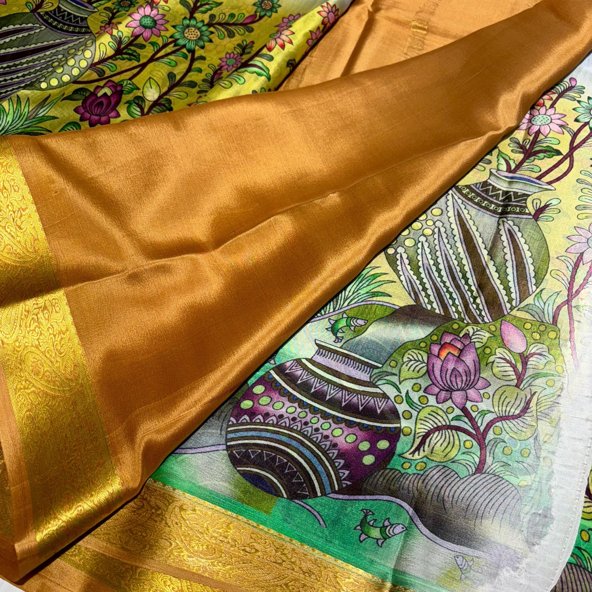 Printed Mysore Silk Saree