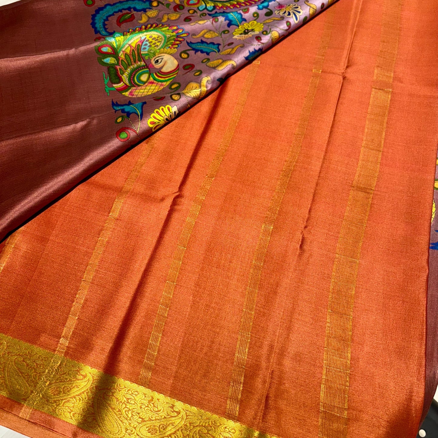 Printed Mysore Silk Saree