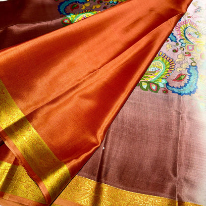 Printed Mysore Silk Saree