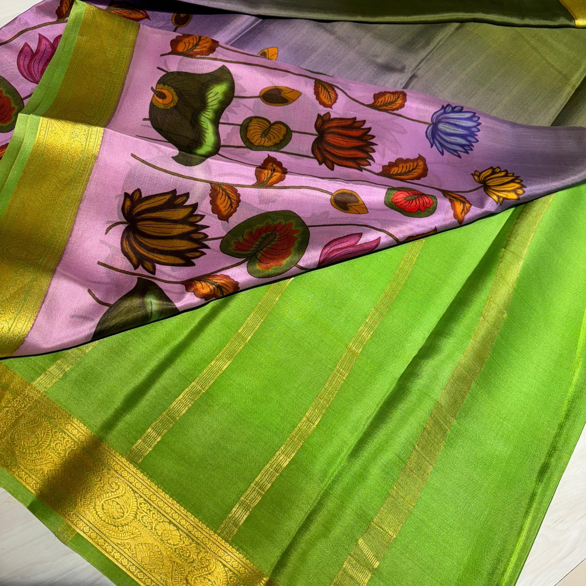 Printed Mysore Silk Saree